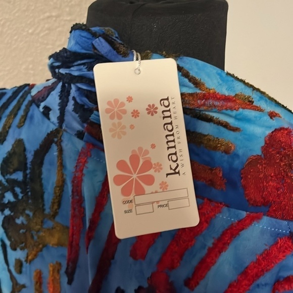 Blue colorful contemporary cardigan NWT size medium career classy - Picture 9 of 10